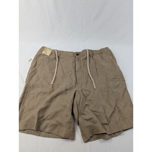 Caribbean 100% Linen Shorts Big & Tall Mens 48 (Big) Beige 9" Elastic Waist NWT